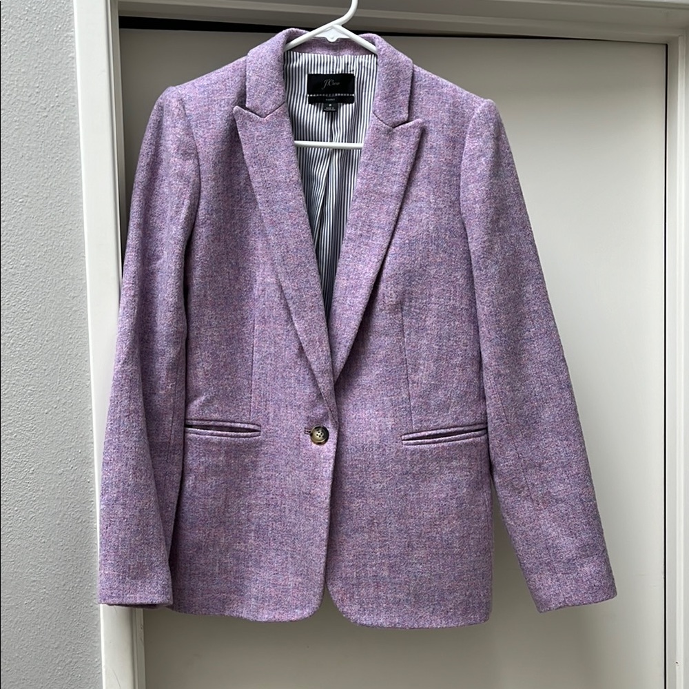 J Crew 8 Parke Lavender Purple Women's Blazer wool tweed
